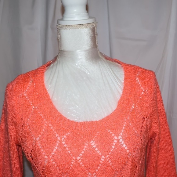 Charlotte Russe Knit Sweater, Size Small Women, Mango/Peach/Sherbet - Picture 3 of 10